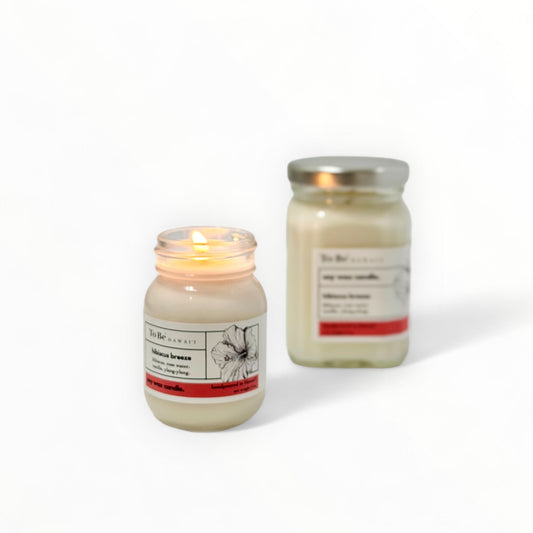 Hibiscus Breeze Natural Soy Wax Candle Handcrafted