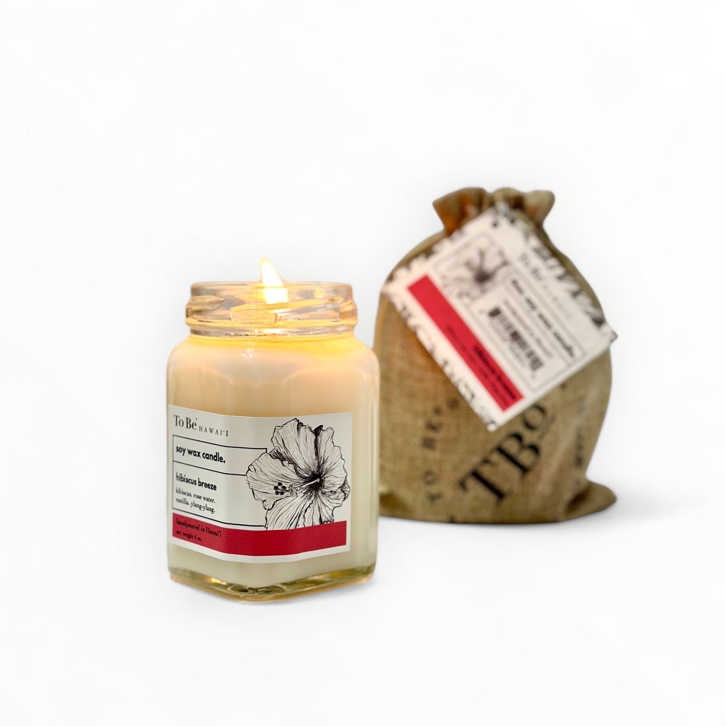 Hibiscus Breeze Natural Soy Wax Candle Handcrafted