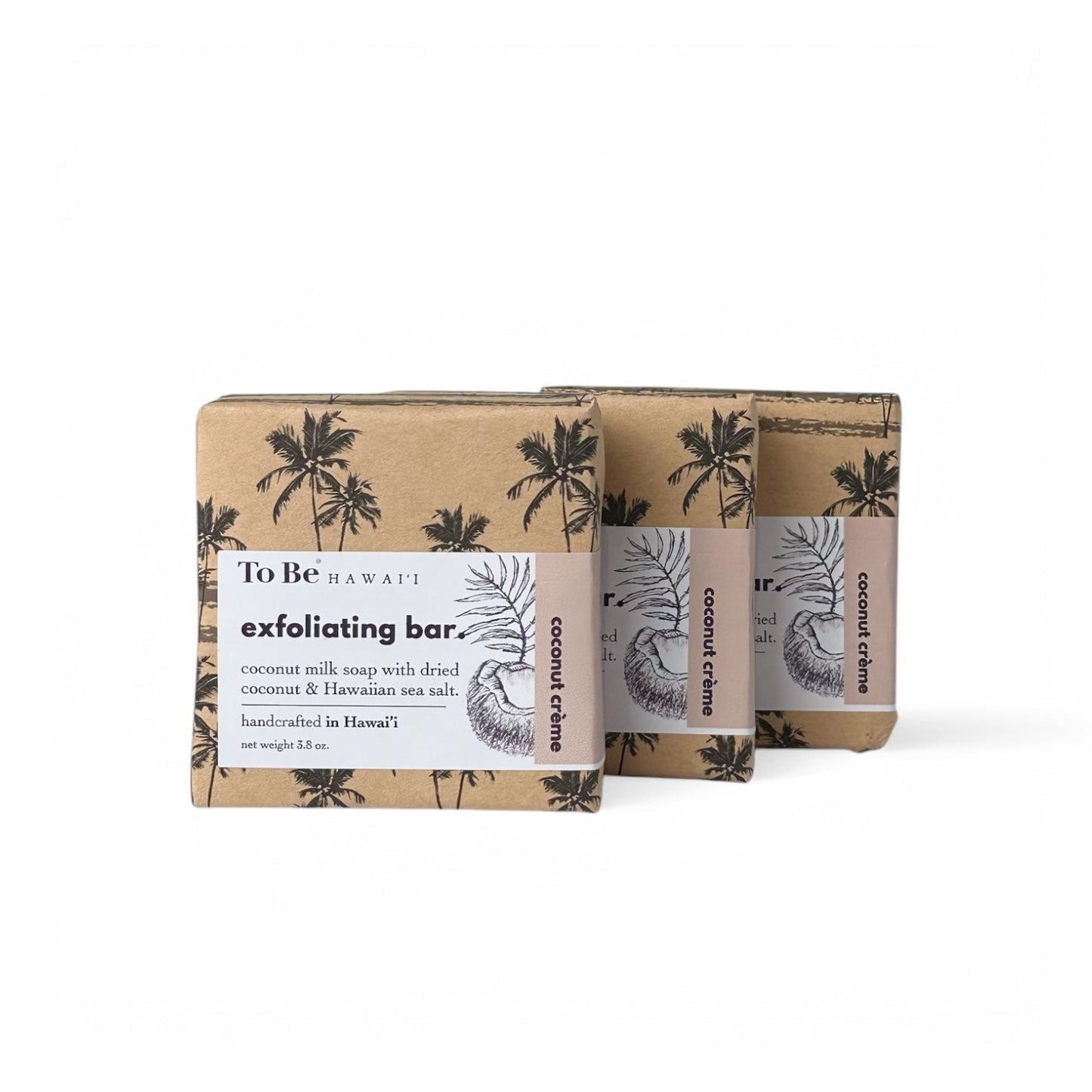 Coconut Crème Exfoliating Bar with Sea Salt Handcrafted on Maui