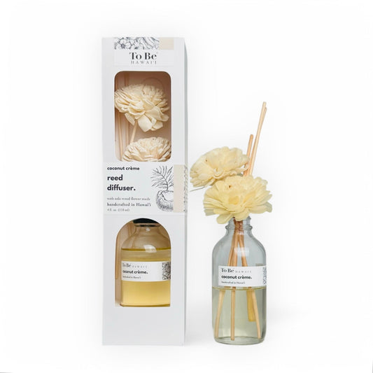 Coconut Crème Reed Diffuser with Wood Flower Reeds Home Fragrance