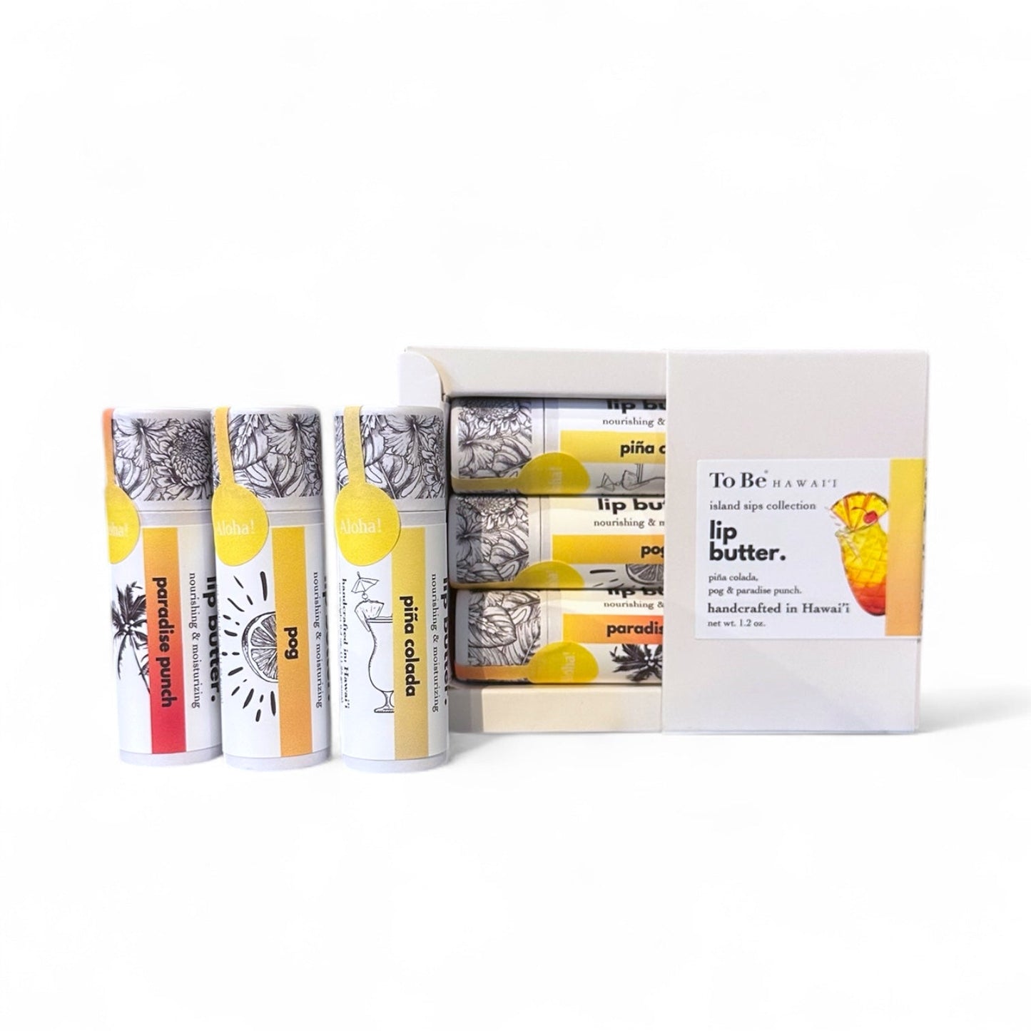 Island Sips Lip Butter Sampler Tropical Flavored Lip Butter Collection
