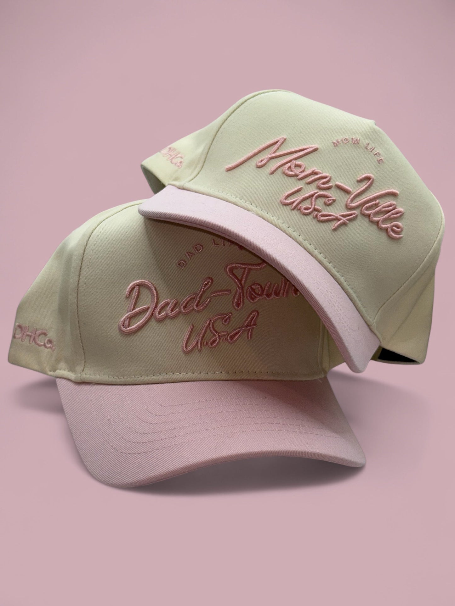 Script Hat Light Pink Trucker Dad-Town Destination Hat Co.
