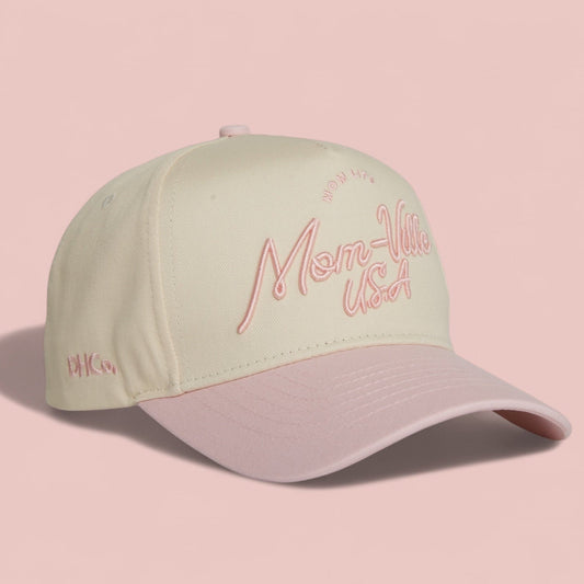 Script Hats Light Pink Trucker Hat Mom-Ville