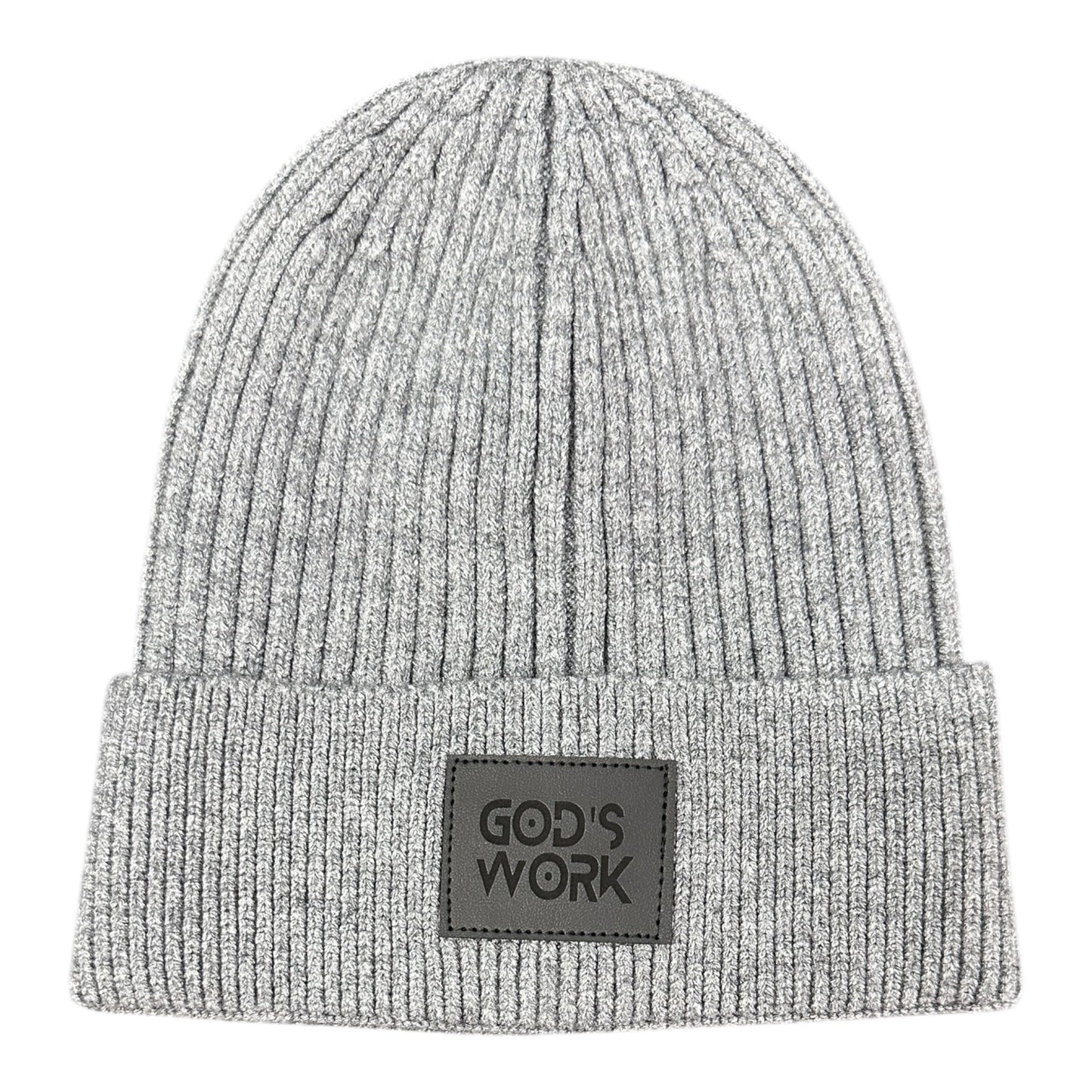 Premium Leather Patch Beanie Comfortable Fit God's Work