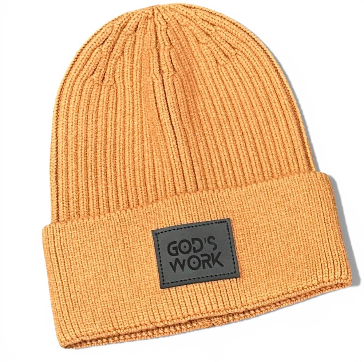 Premium Leather Patch Beanie Comfortable Fit God's Work