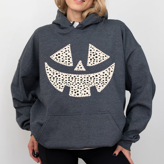 Polka Dot Jack-O-Lantern, Dalmatian, Pumpkin, Cute, Halloween, Spooky, Trick Or Treat Costume, Witch Hoodie, Hooded Sweatshirt