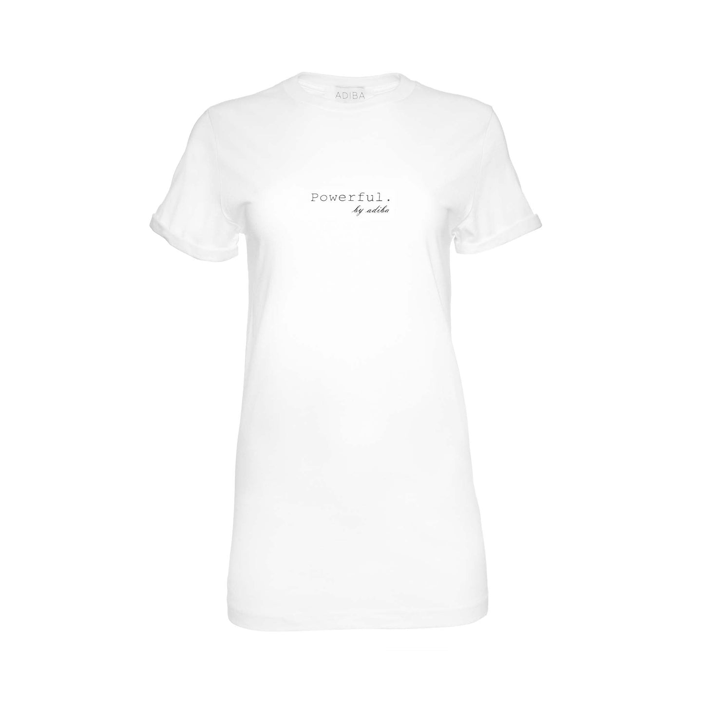 White Long Tee 100% Cotton Powerful ADIBA