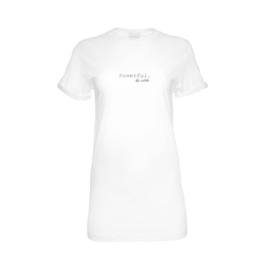 White Long Tee 100% Cotton Powerful ADIBA