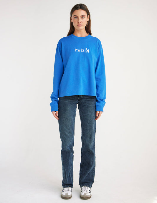Pray for Los Angeles LS Heavyweight Cotton Tee City Revival Collection