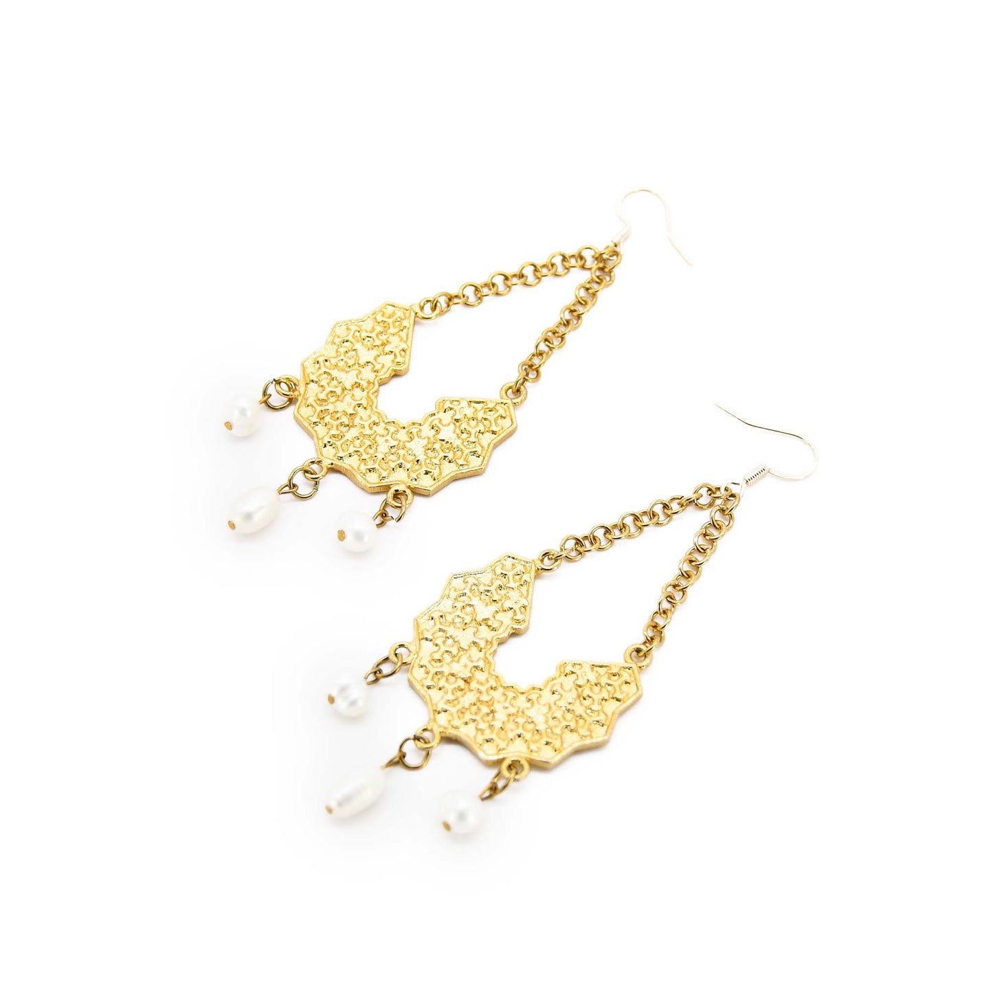 Primrose Gold Plated Pearl Earrings ADIBA
