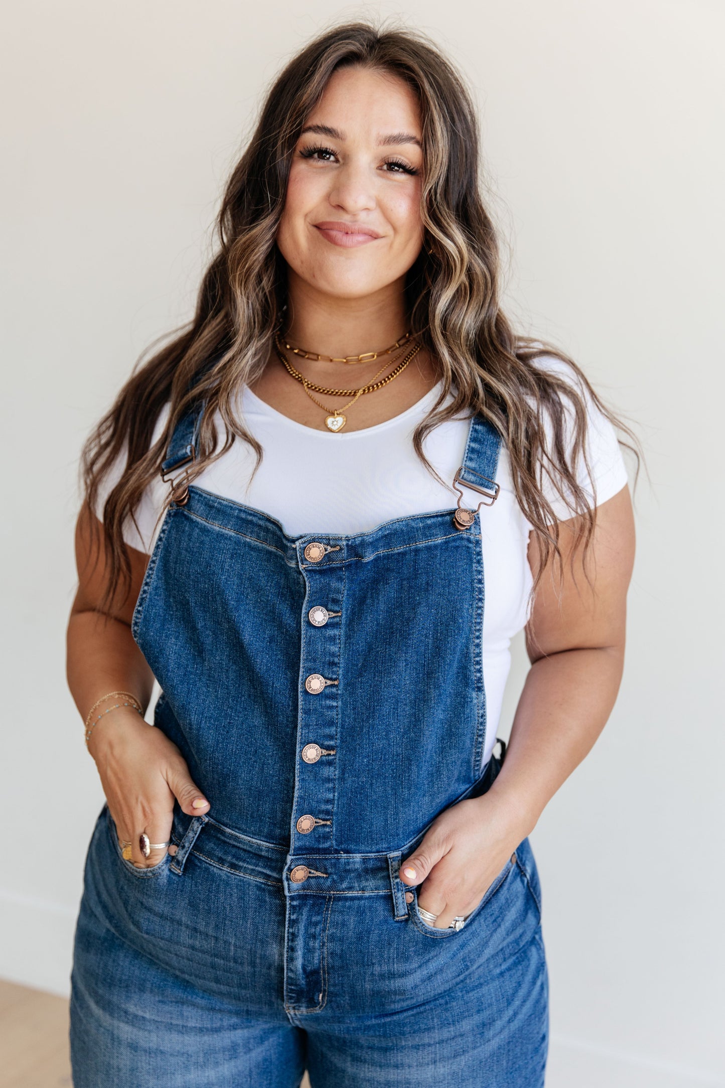 Priscilla High Rise Crop Wide Leg Denim Overalls Judy Blue