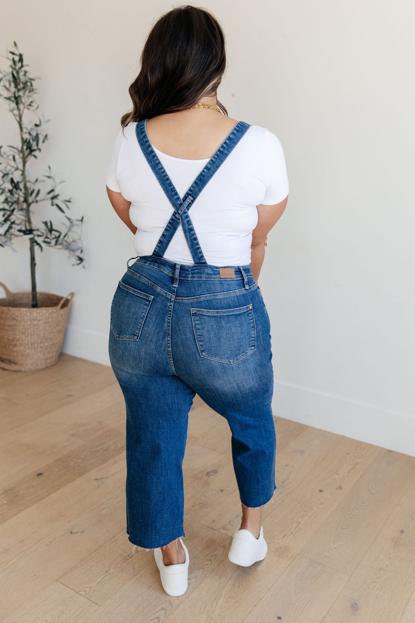 Priscilla High Rise Crop Wide Leg Denim Overalls Judy Blue
