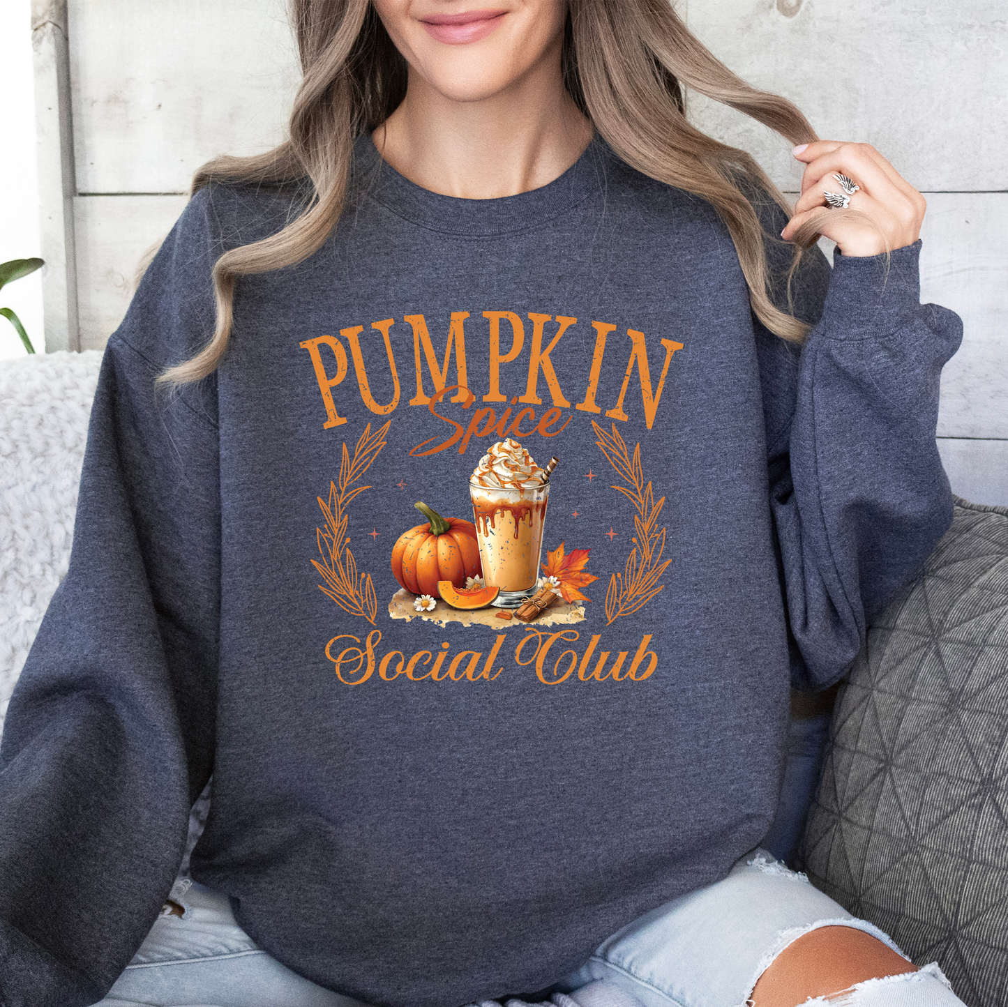 Pumpkin Spice Social Club, Autumn, Halloween, Fall Sweatshirt