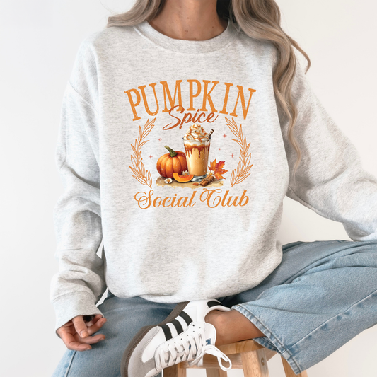 Pumpkin Spice Social Club, Autumn, Halloween, Fall Sweatshirt