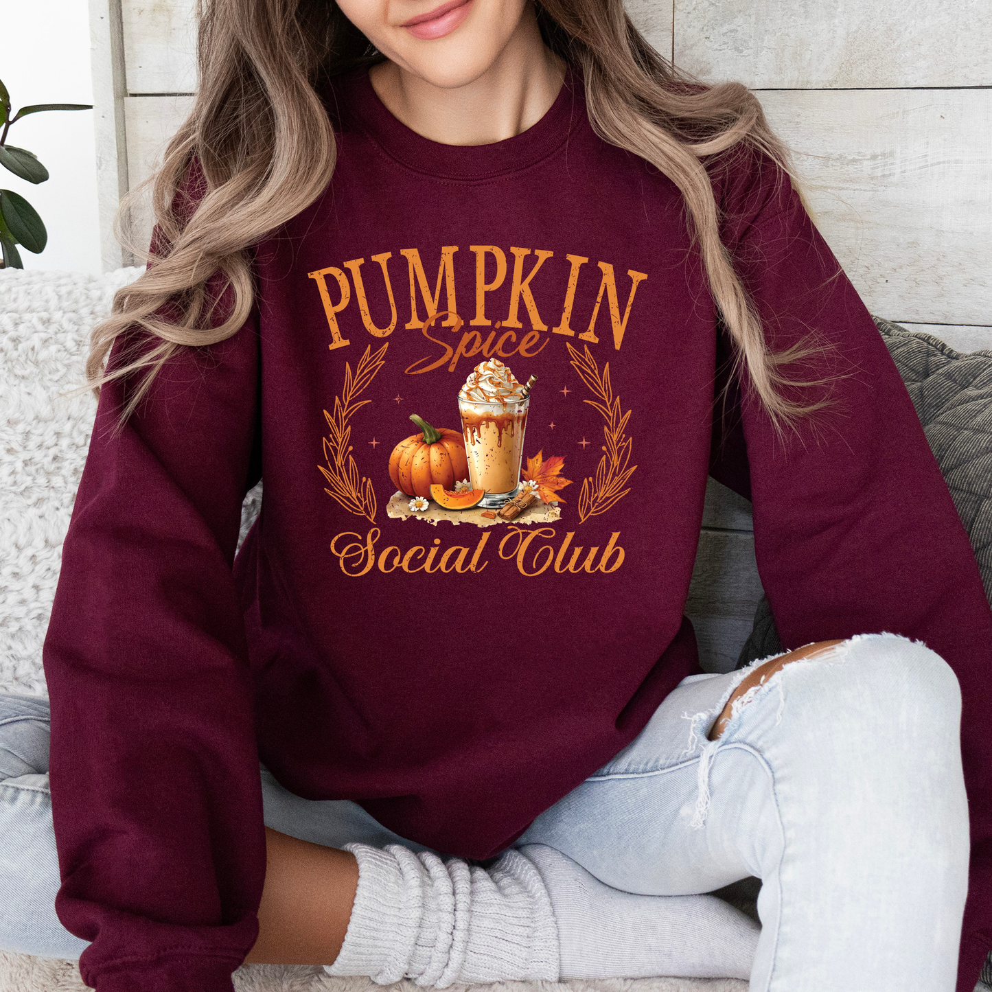 Pumpkin Spice Social Club, Autumn, Halloween, Fall Sweatshirt