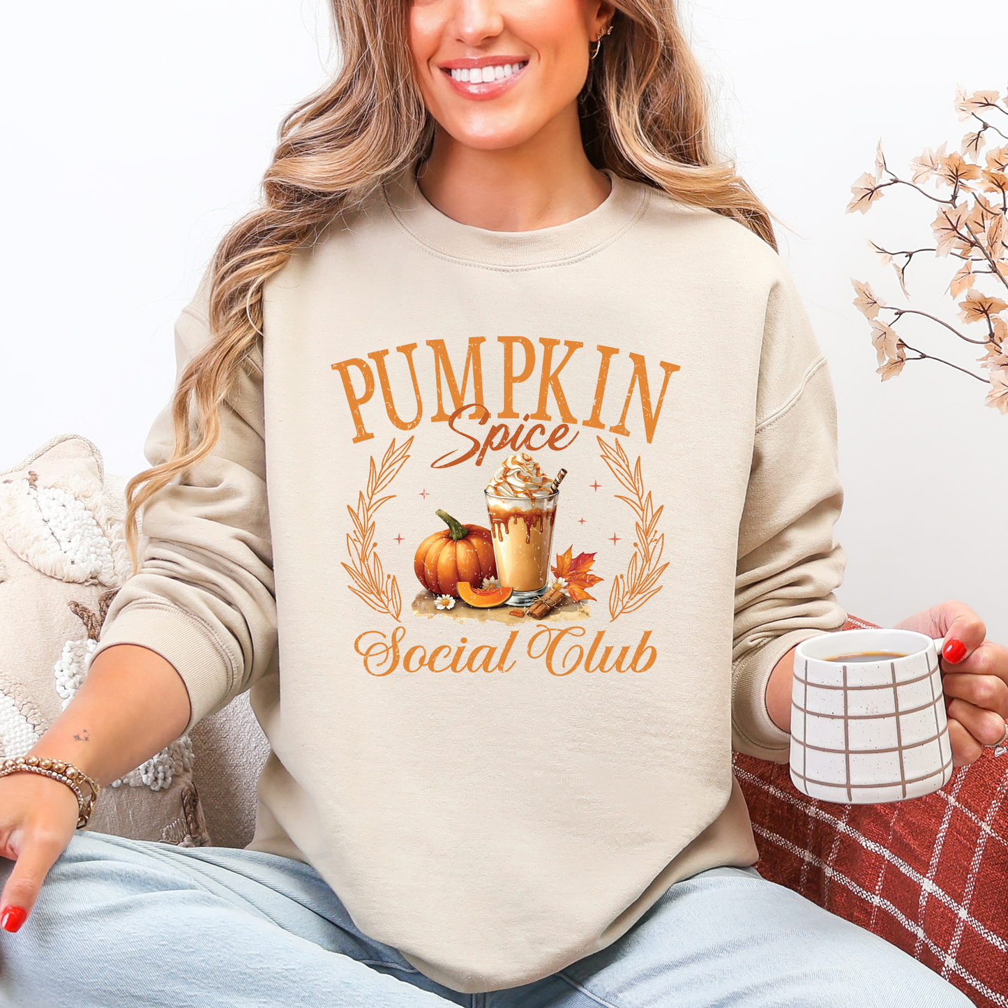 Pumpkin Spice Social Club, Autumn, Halloween, Fall Sweatshirt