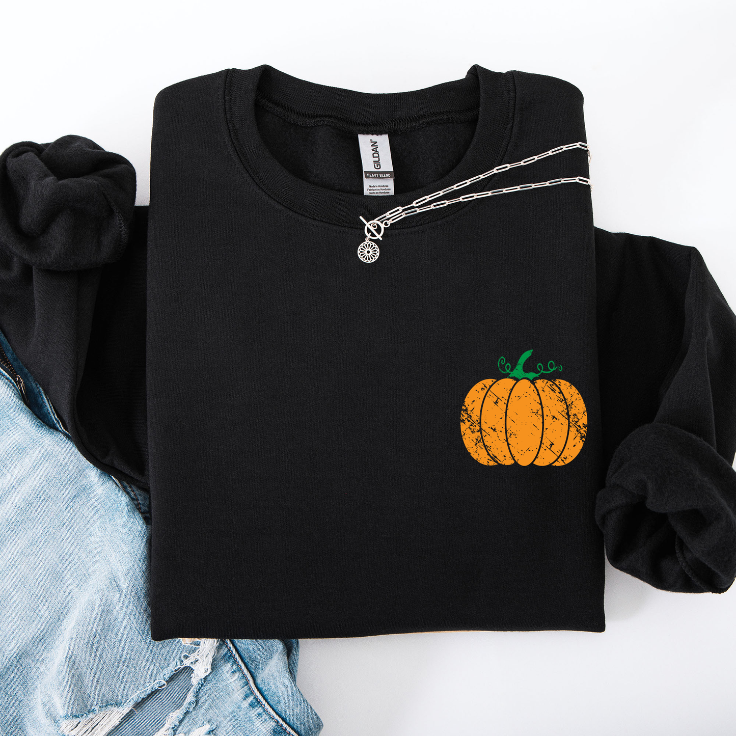 Pumpkin, Halloween, Fall, Autumn Pocket Sweatshirt
