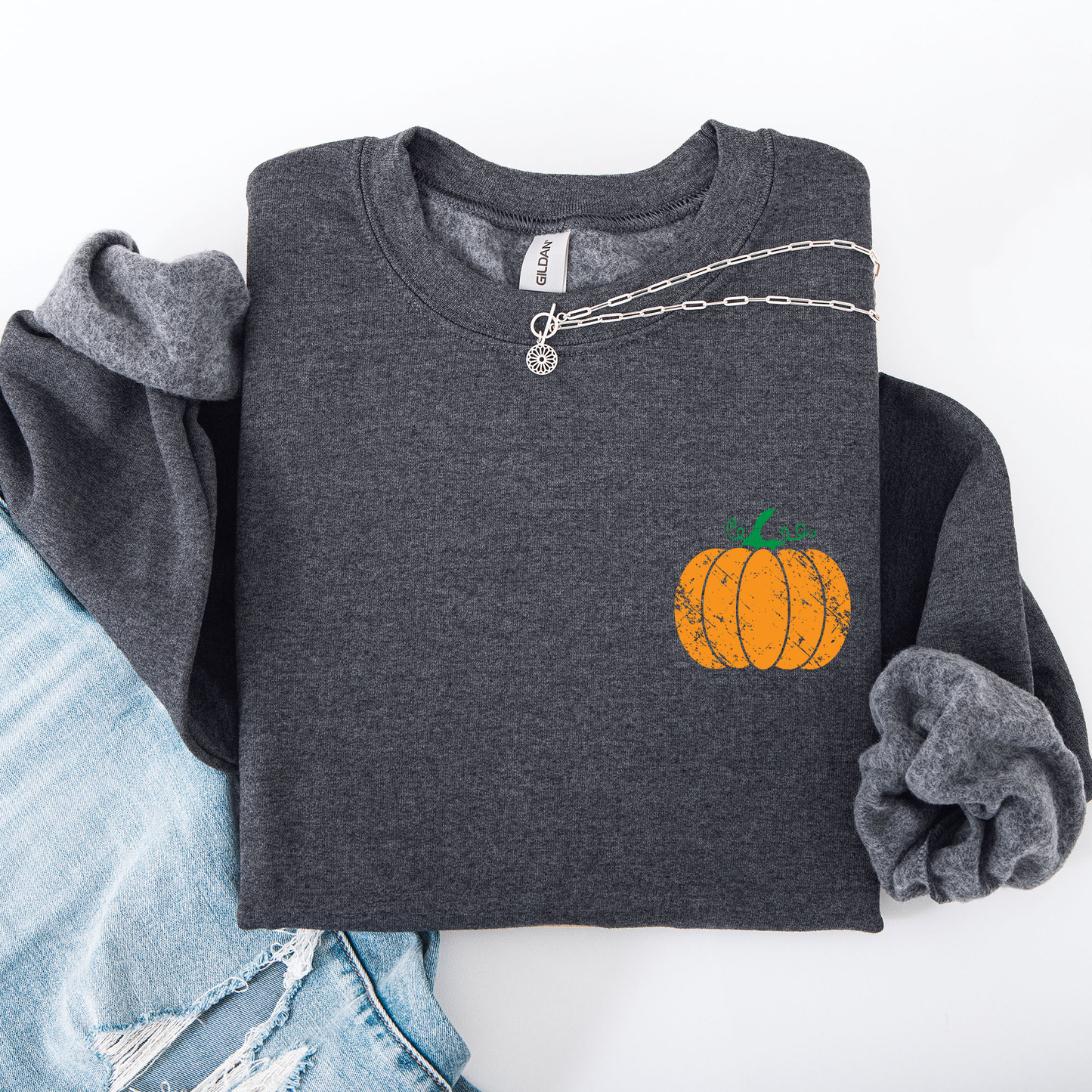 Pumpkin, Halloween, Fall, Autumn Pocket Sweatshirt