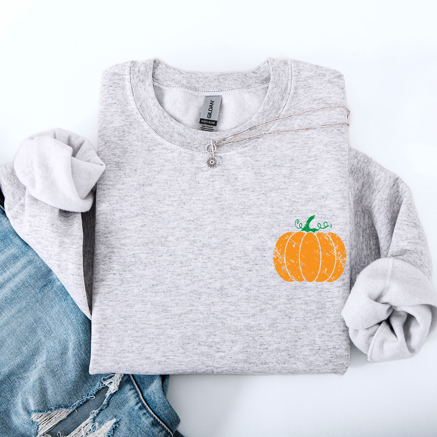 Pumpkin, Halloween, Fall, Autumn Pocket Sweatshirt