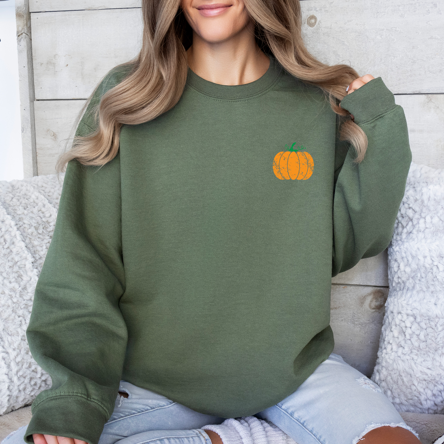 Pumpkin, Halloween, Fall, Autumn Pocket Sweatshirt