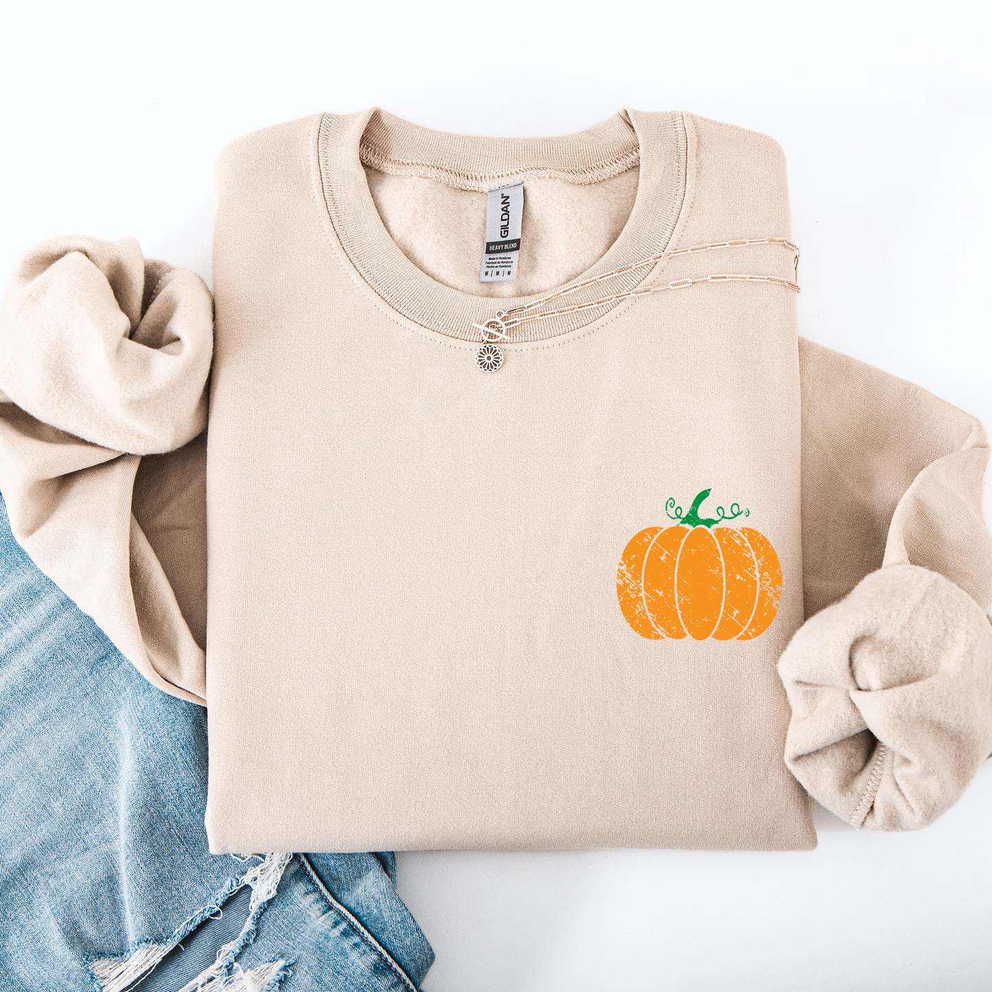 Pumpkin, Halloween, Fall, Autumn Pocket Sweatshirt