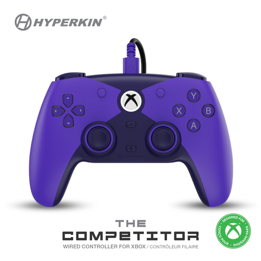 The Competitor Wired Controller Officially Licensed by XBOX - Purple