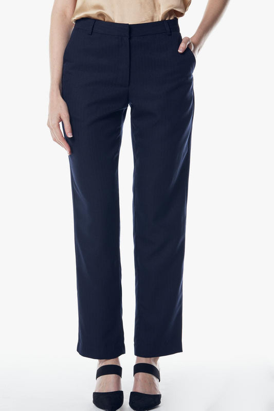 Tailoring Slim Navy Blue Slim Pants Women’s Trousers Le Réussi