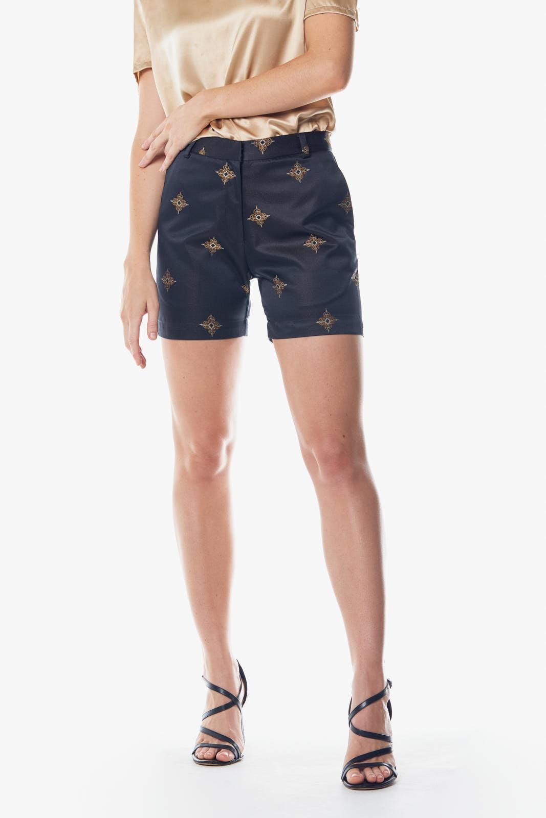 Black and Gold Elegant Shorts Women’s Evening Wear Le Reussi