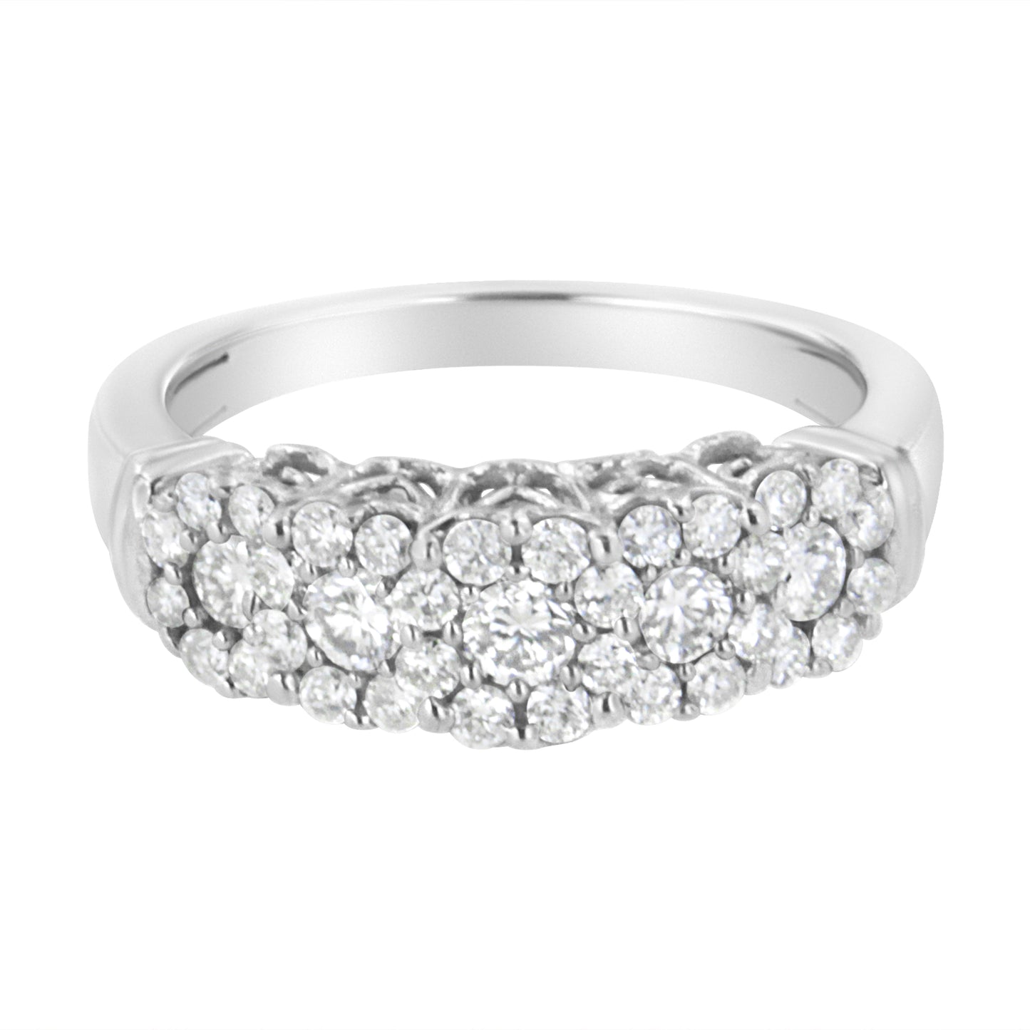 .925 Sterling Silver 1 Cttw Lab Grown Diamond Composite Engagement Band Ring (F-G Color, Vs2-Si1 Clarity) - Size 7