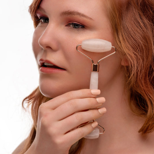 Rose Quartz Massage Roller Skin Tightening Facial Roller Genuine