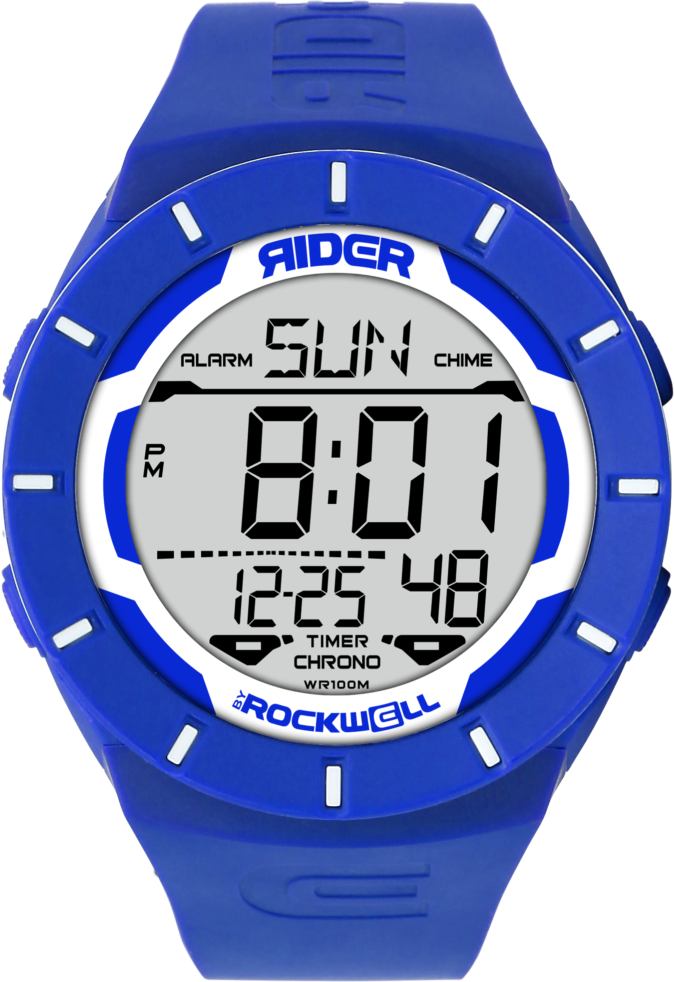 Coliseum Blue White Multifunction Digital Watch Rockwell