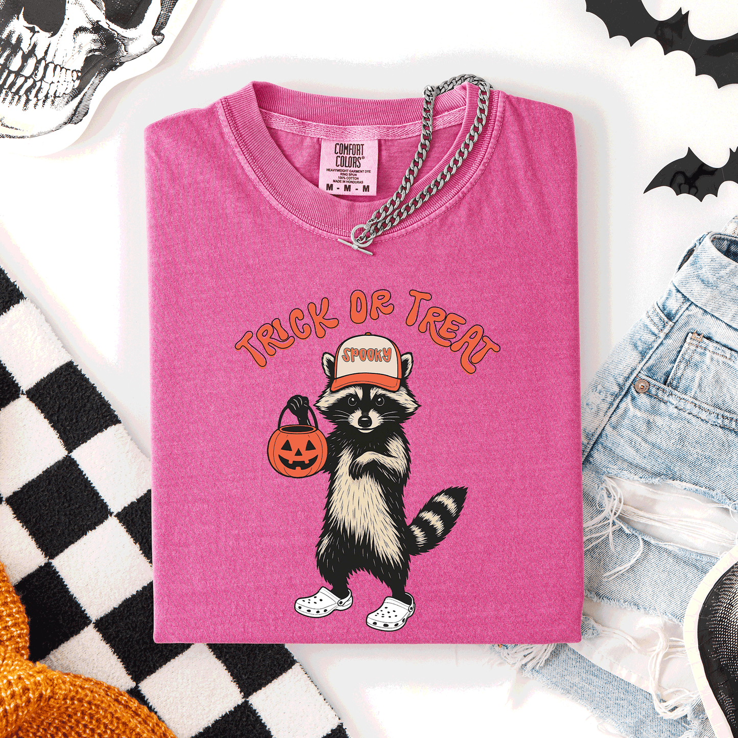 Raccoon, Trick or Treat, Cute, Halloween, Spooky, Comfort Colors T-Shirt