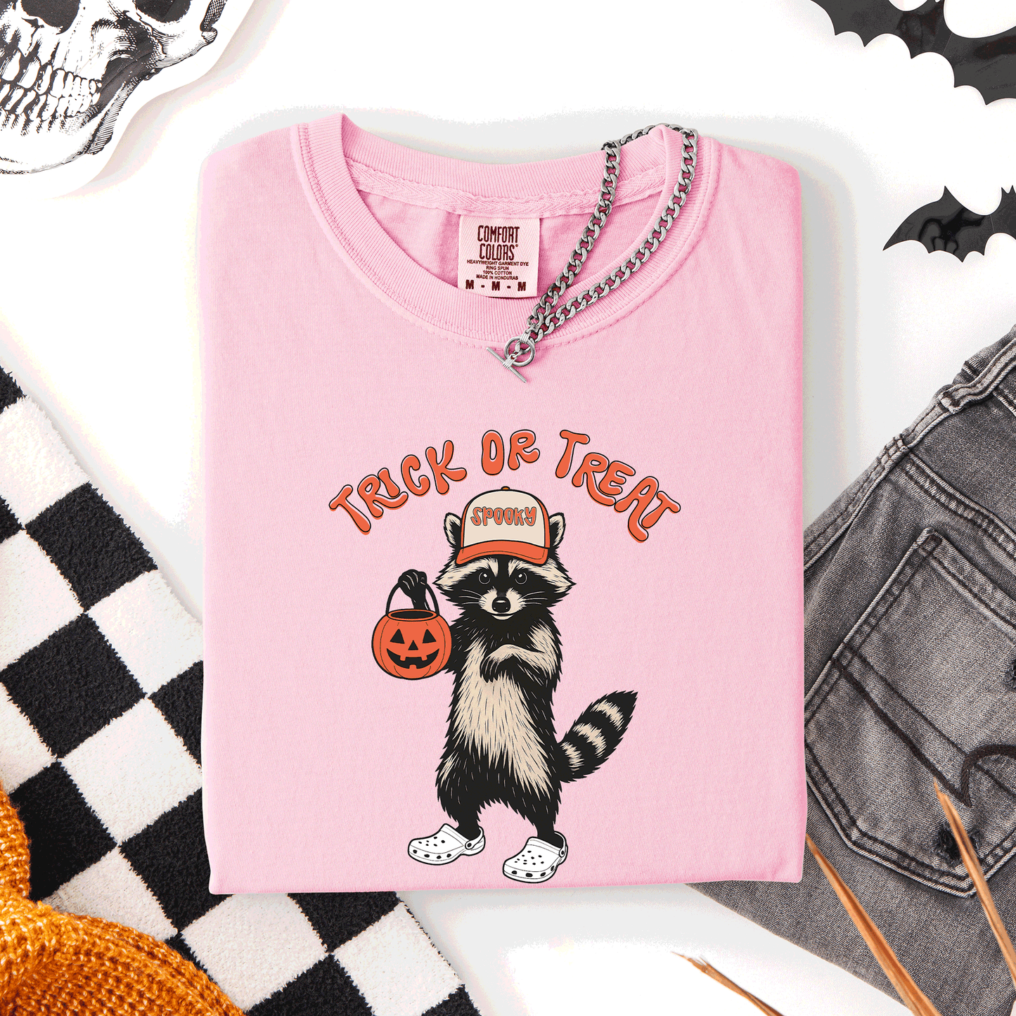 Raccoon, Trick or Treat, Cute, Halloween, Spooky, Comfort Colors T-Shirt