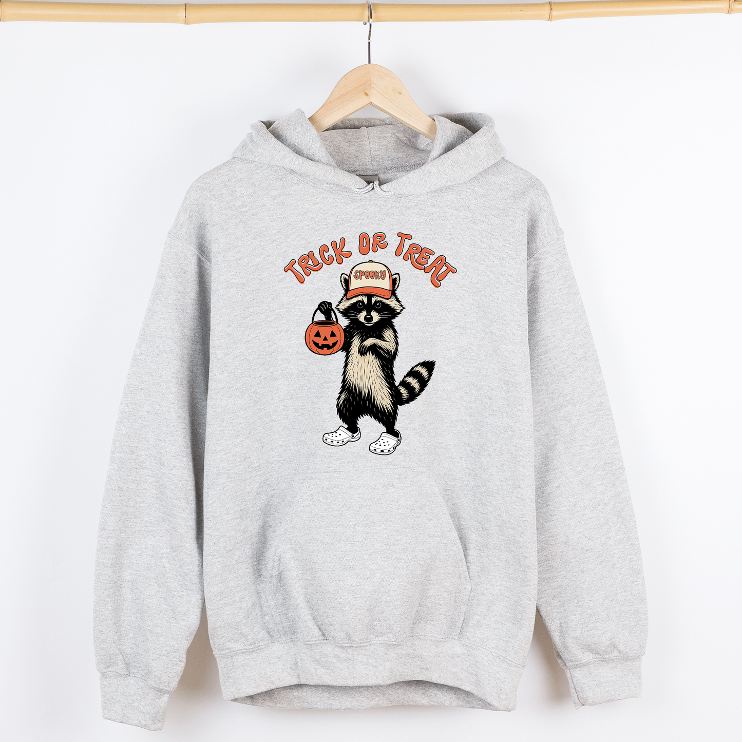 Raccoon, Trick or Treat, Cute, Halloween, Spooky, Graphic Hoodie, Hooded Sweatshirt