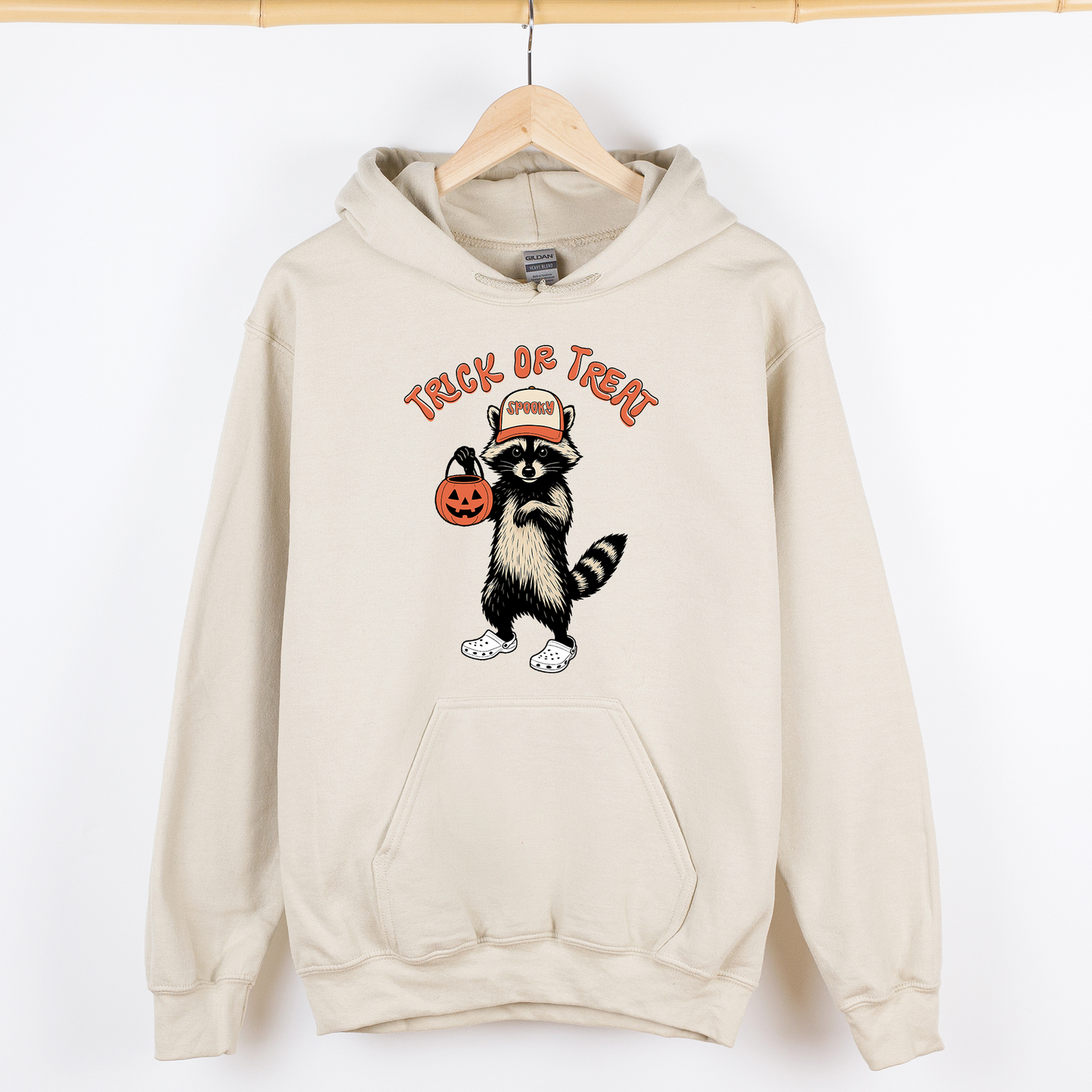 Raccoon, Trick or Treat, Cute, Halloween, Spooky, Graphic Hoodie, Hooded Sweatshirt