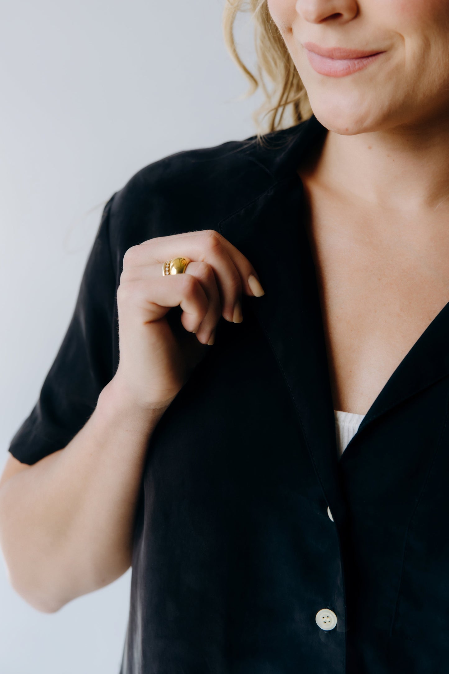 Washable Cupro Silk-Like Button Down Shirt