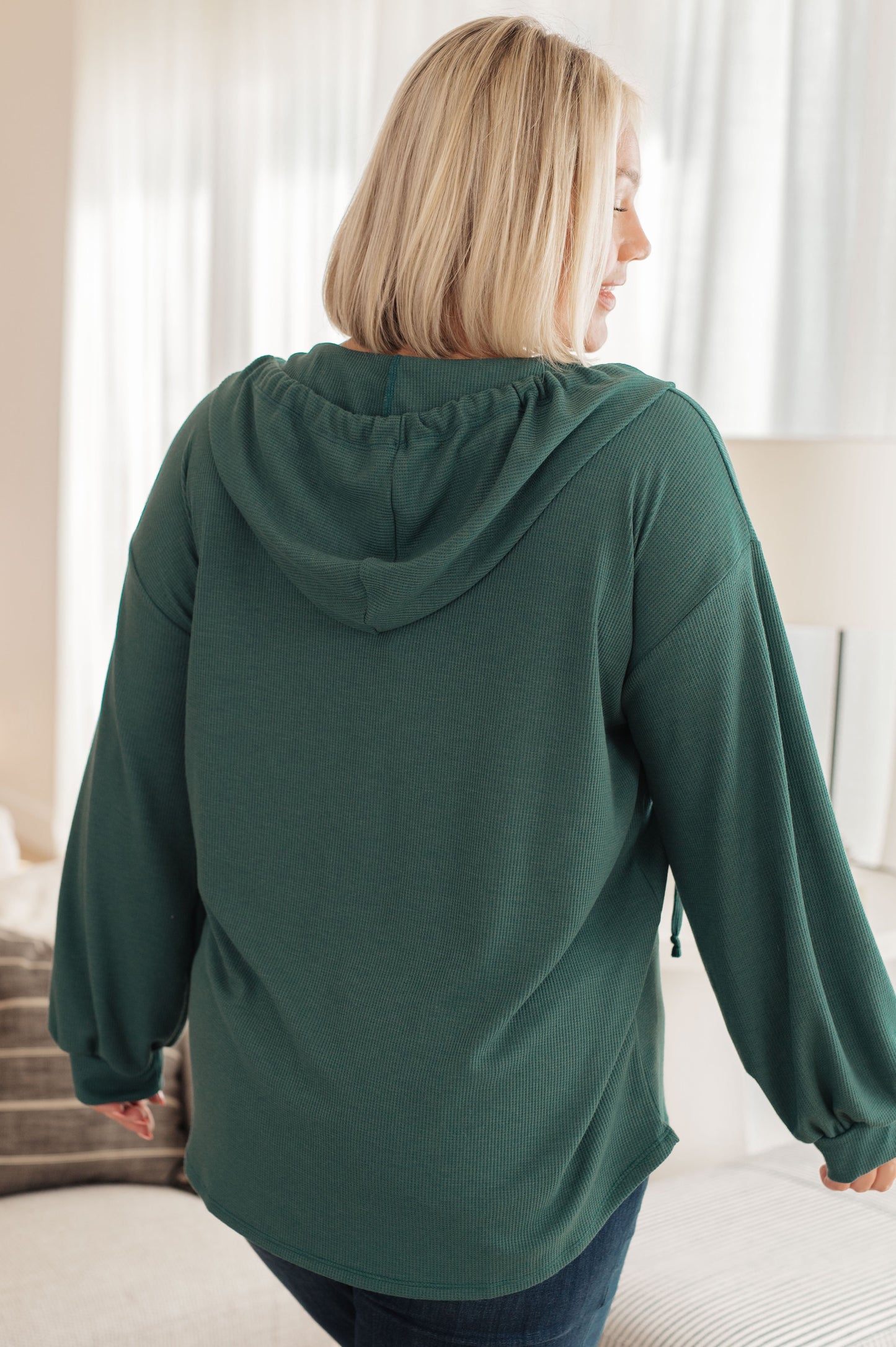 Rainy Day Waffle Knit Henley Hoodie Sweet Rae's Boutique