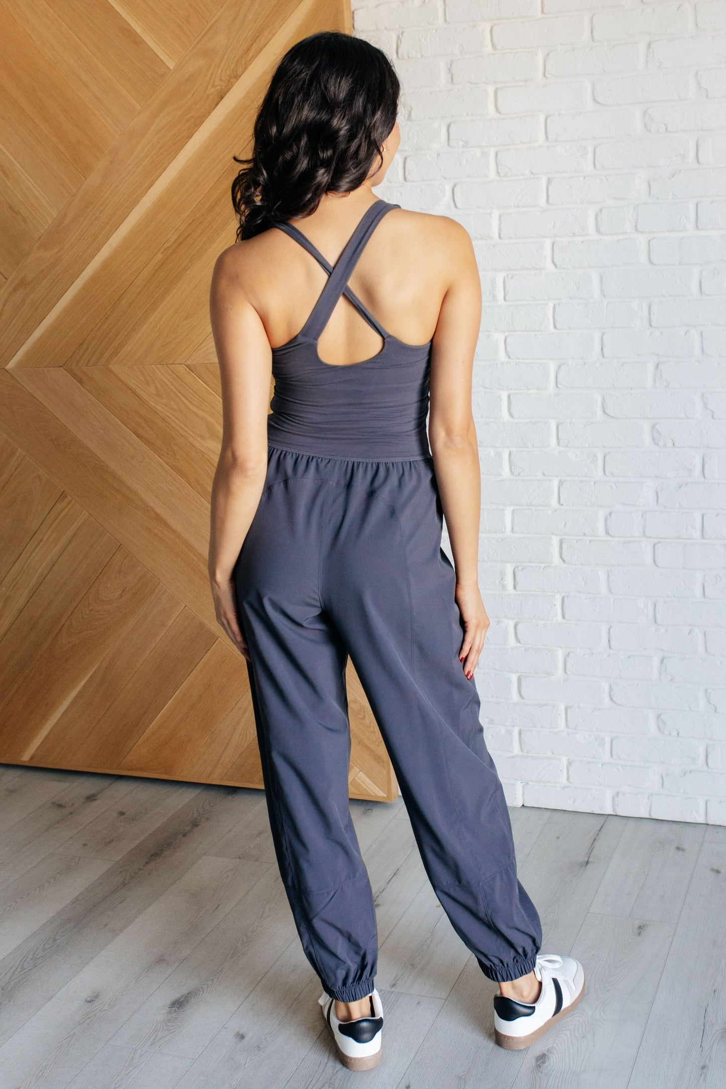 Raising Heart Rate Cutout Jumpsuit Charcoal Jumpsuit