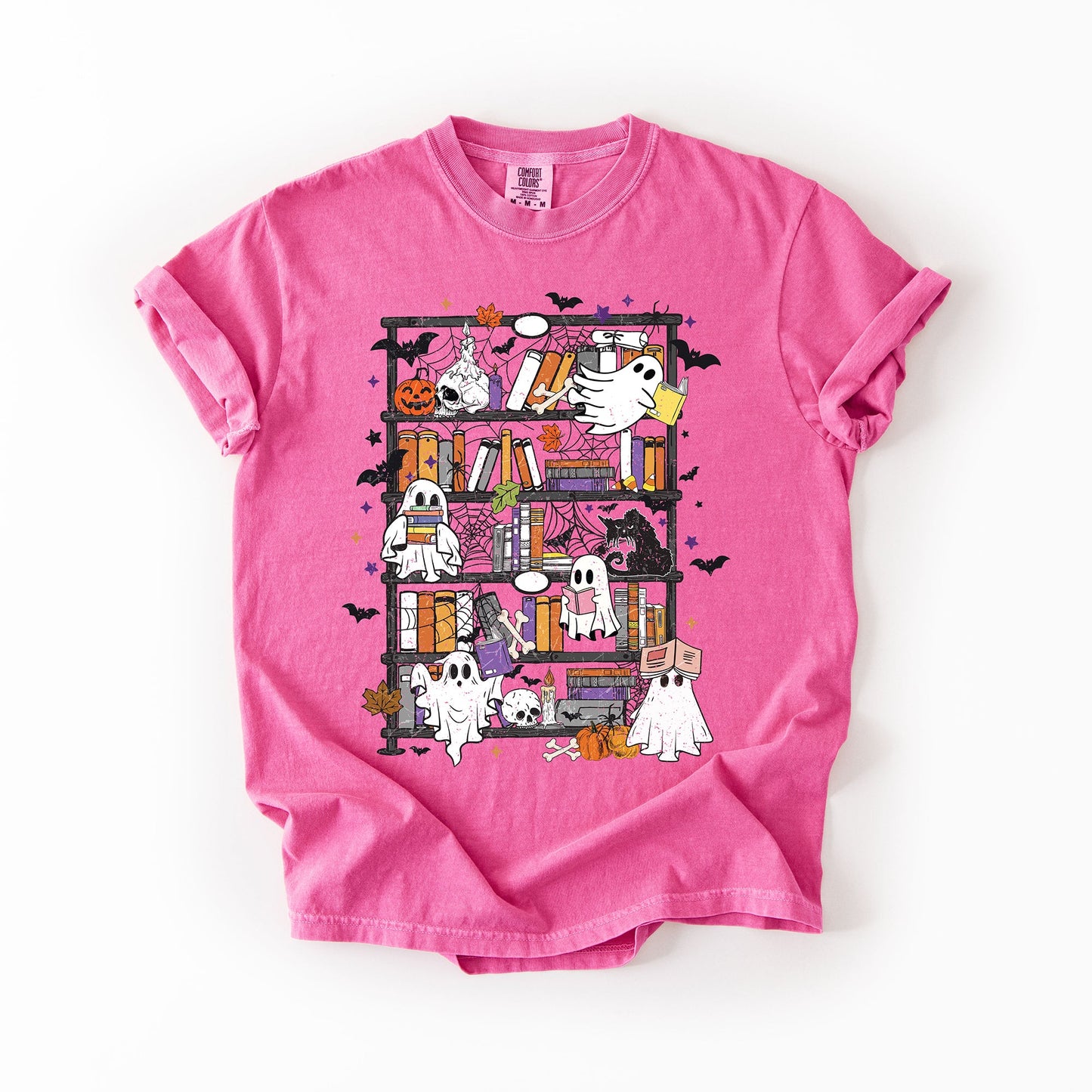 Reading Ghosts, Bookish, Library, Spooky, Halloween, Booktok, Trending Graphic Tee, Comfort Colors T-Shirt