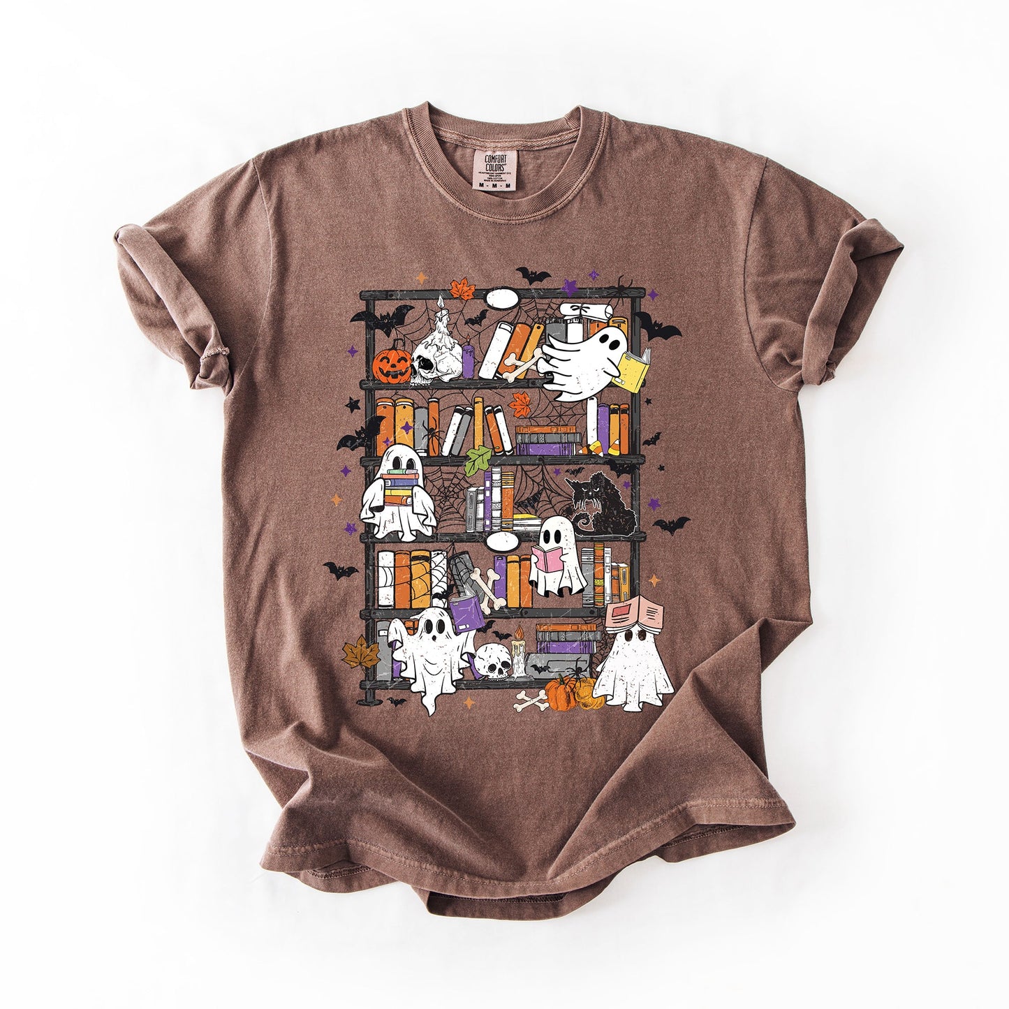 Reading Ghosts, Bookish, Library, Spooky, Halloween, Booktok, Trending Graphic Tee, Comfort Colors T-Shirt