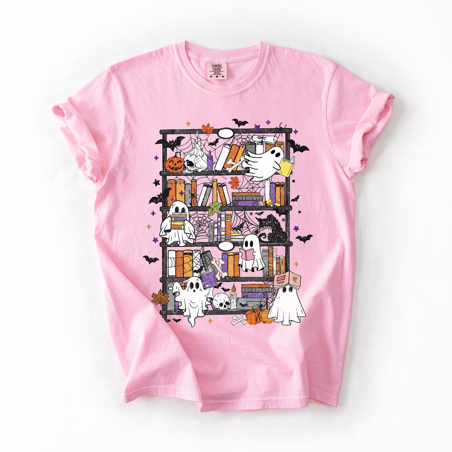 Reading Ghosts, Bookish, Library, Spooky, Halloween, Booktok, Trending Graphic Tee, Comfort Colors T-Shirt