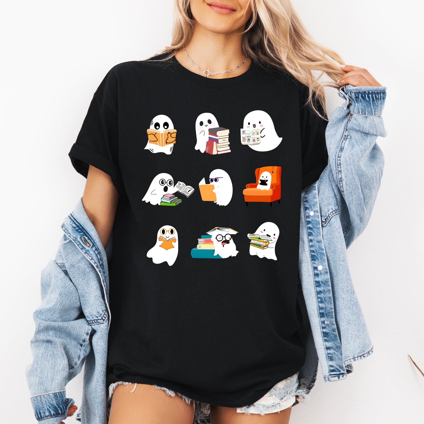 Reading Ghosts, Halloween, Library, Books, Tshirt