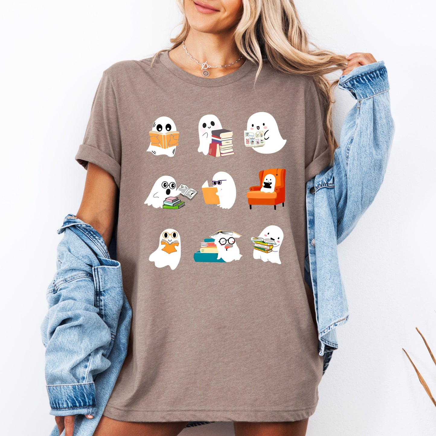 Reading Ghosts, Halloween, Library, Books, Tshirt