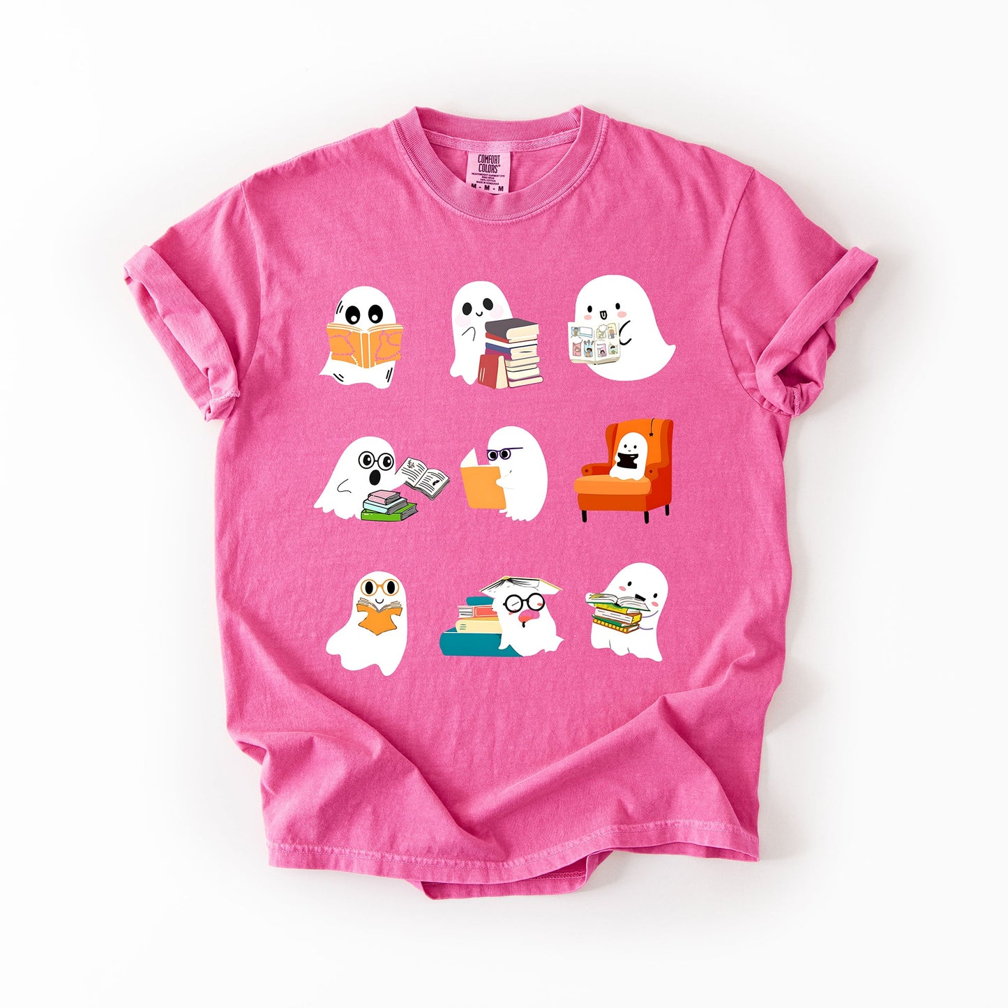 Reading Ghosts, Halloween, Library, Books, Comfort Colors T-Shirt