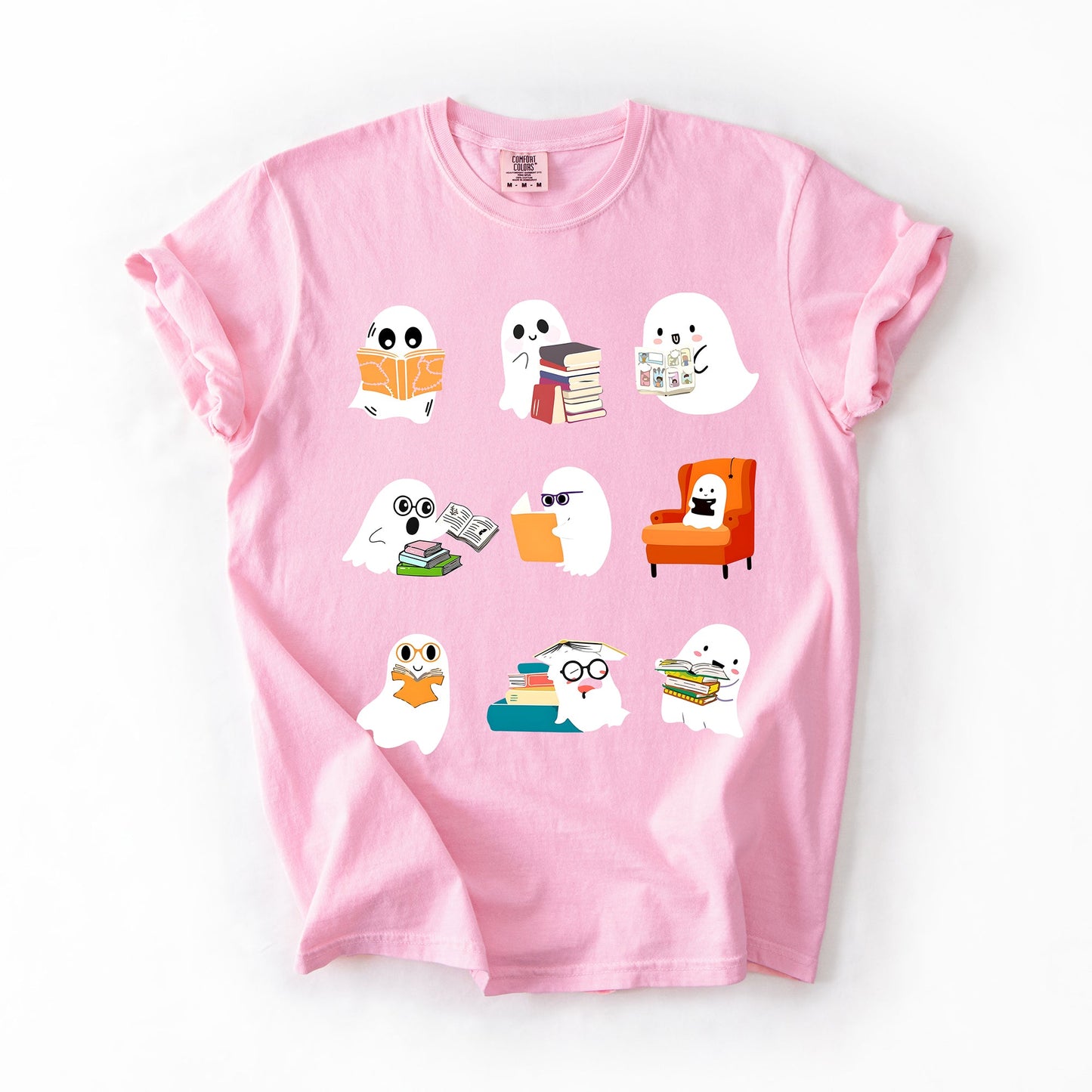 Reading Ghosts, Halloween, Library, Books, Comfort Colors T-Shirt