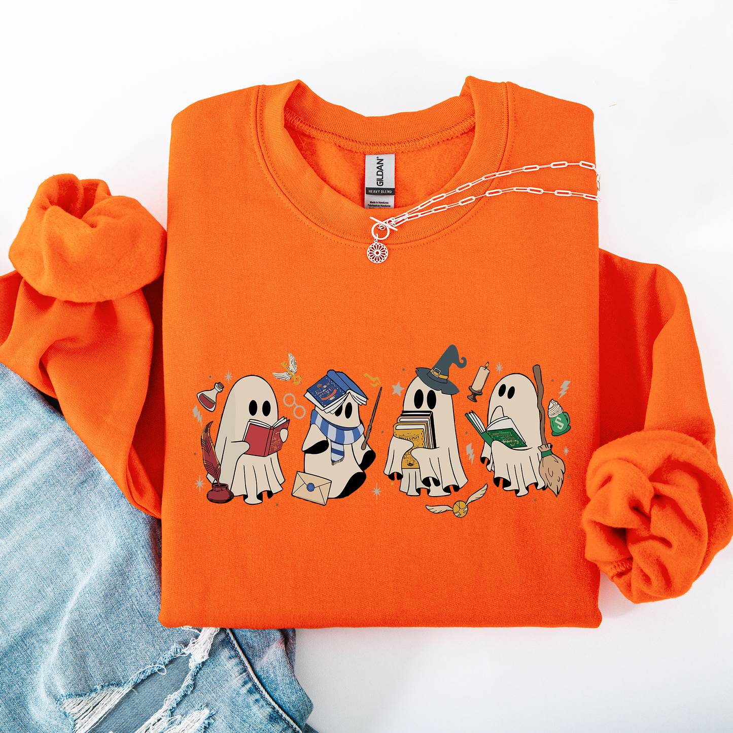 Reading Ghosts, Witches, Wizards, Halloween, Trending Graphic Sweatshirt