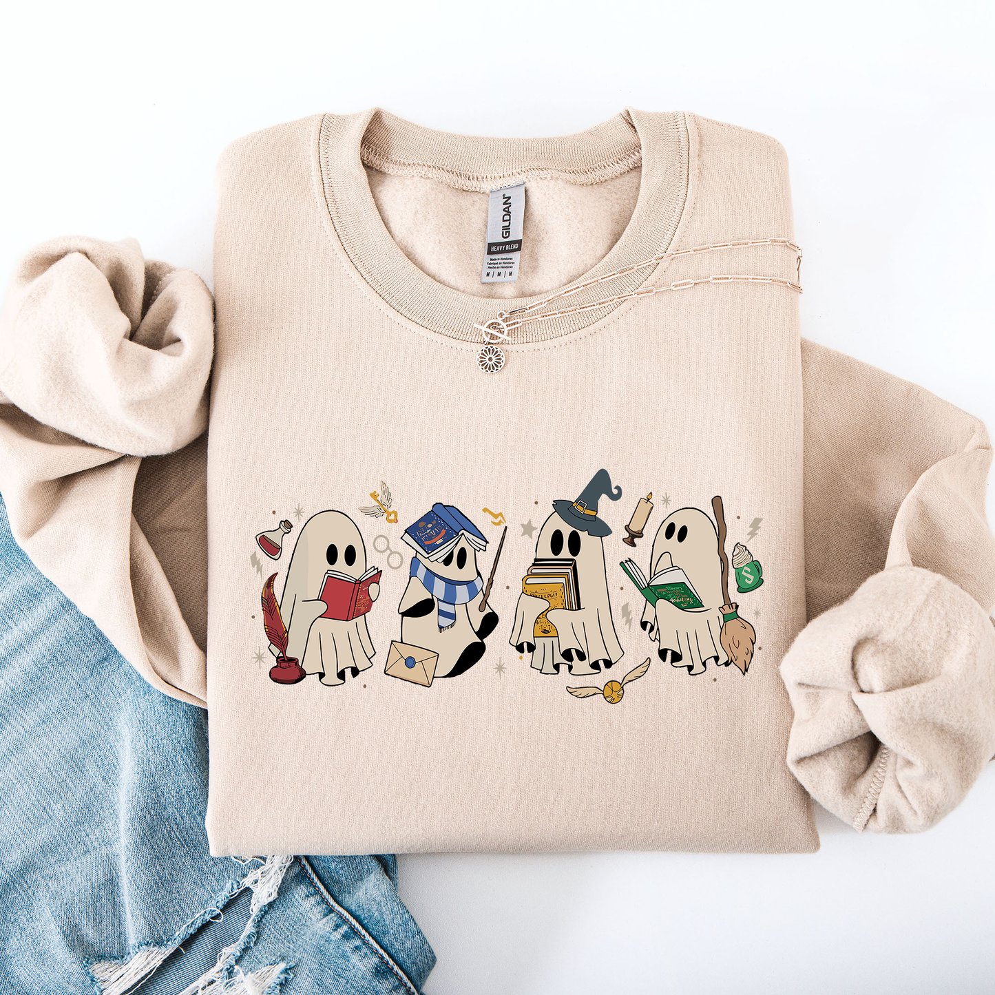 Reading Ghosts, Witches, Wizards, Halloween, Trending Graphic Sweatshirt