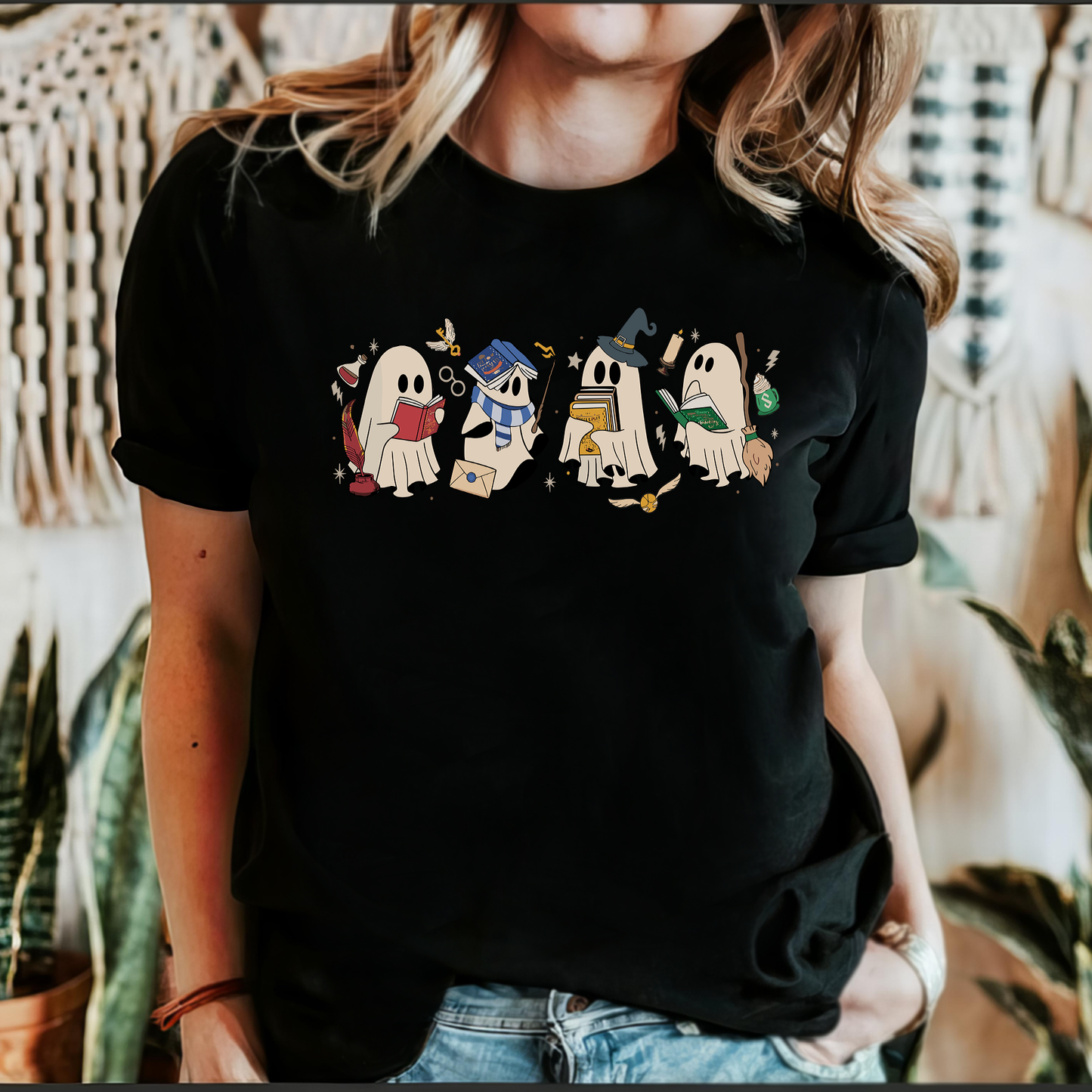 Reading Ghosts, Witches, Wizards, Halloween, Trending Graphic Tee, Tshirt