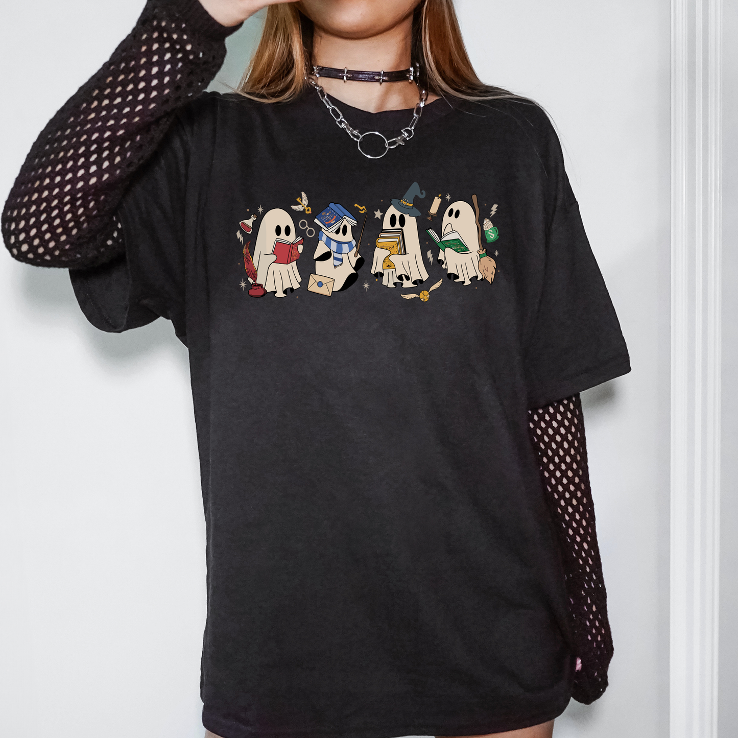 Reading Ghosts, Witches, Wizards, Halloween, Trending Graphic Tee, Tshirt