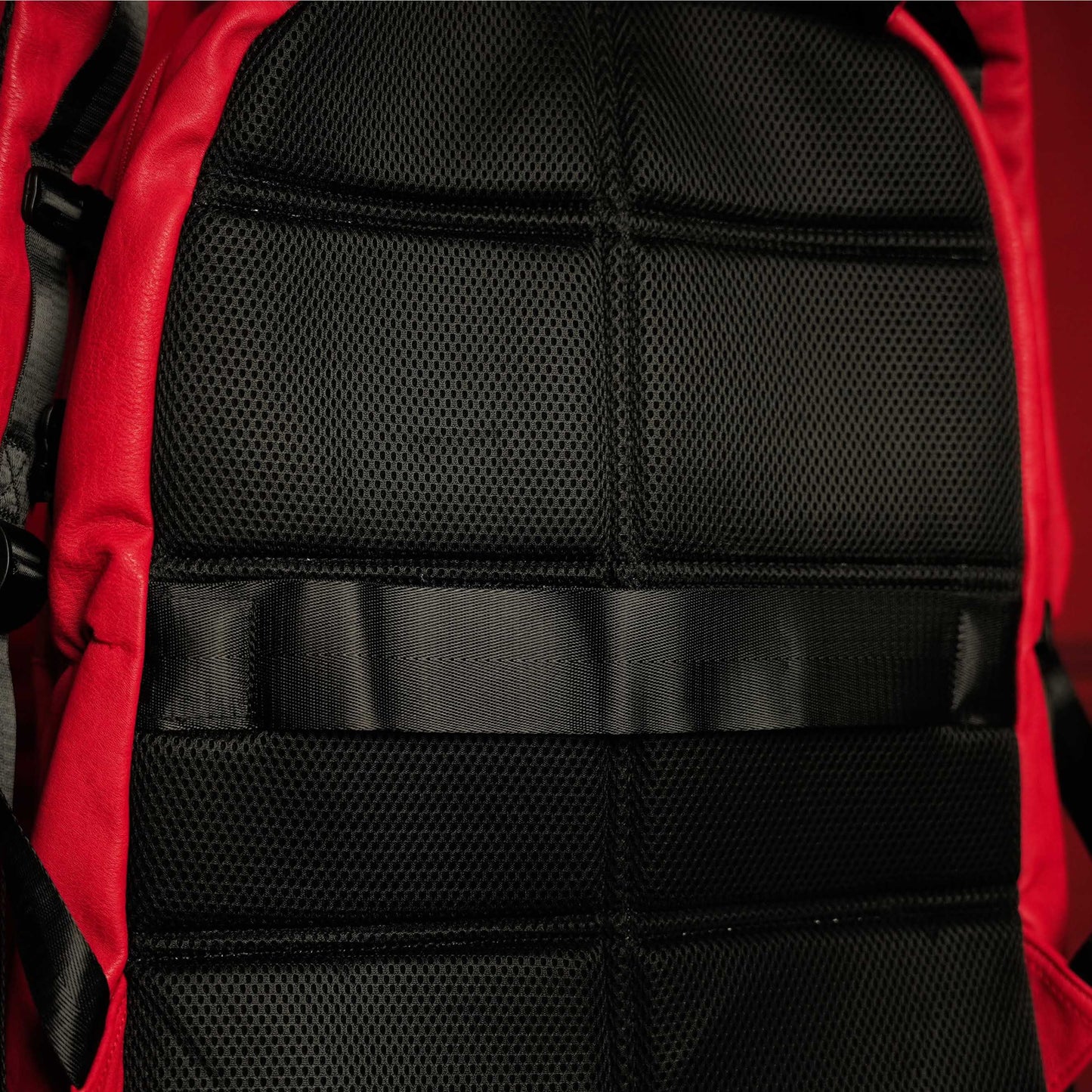 Red Leather Carry-On Patented Backpack Luxury